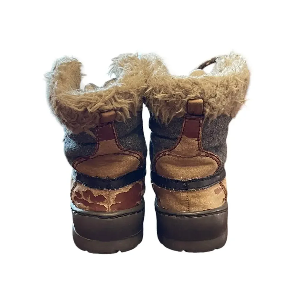 BABY GAP TODDLER BOY Winter Boots TAN CAMO Size 8